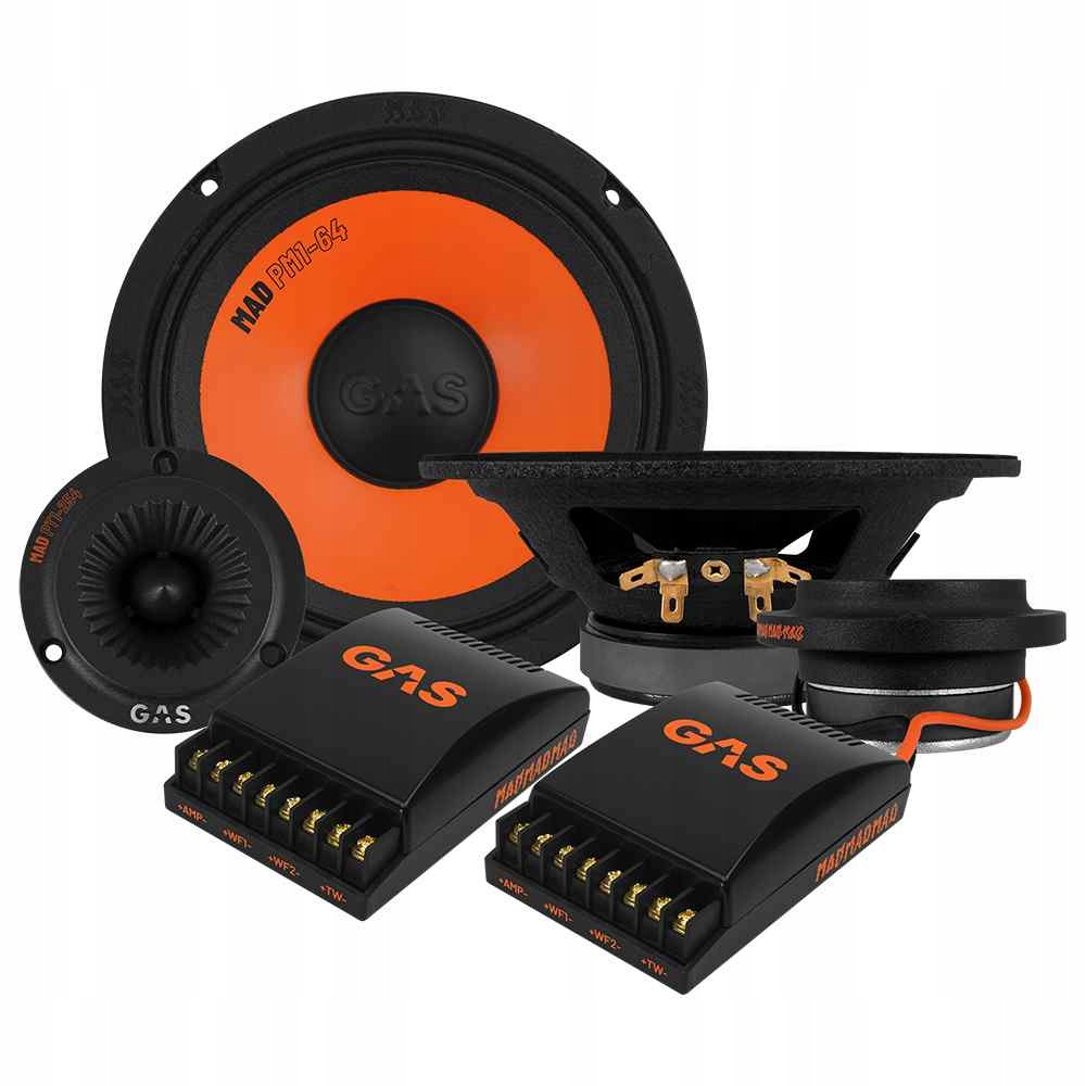 Głośniki samochodowe mocne zestaw system dwudrożny 165mm 4 Ohm Rms 60W
