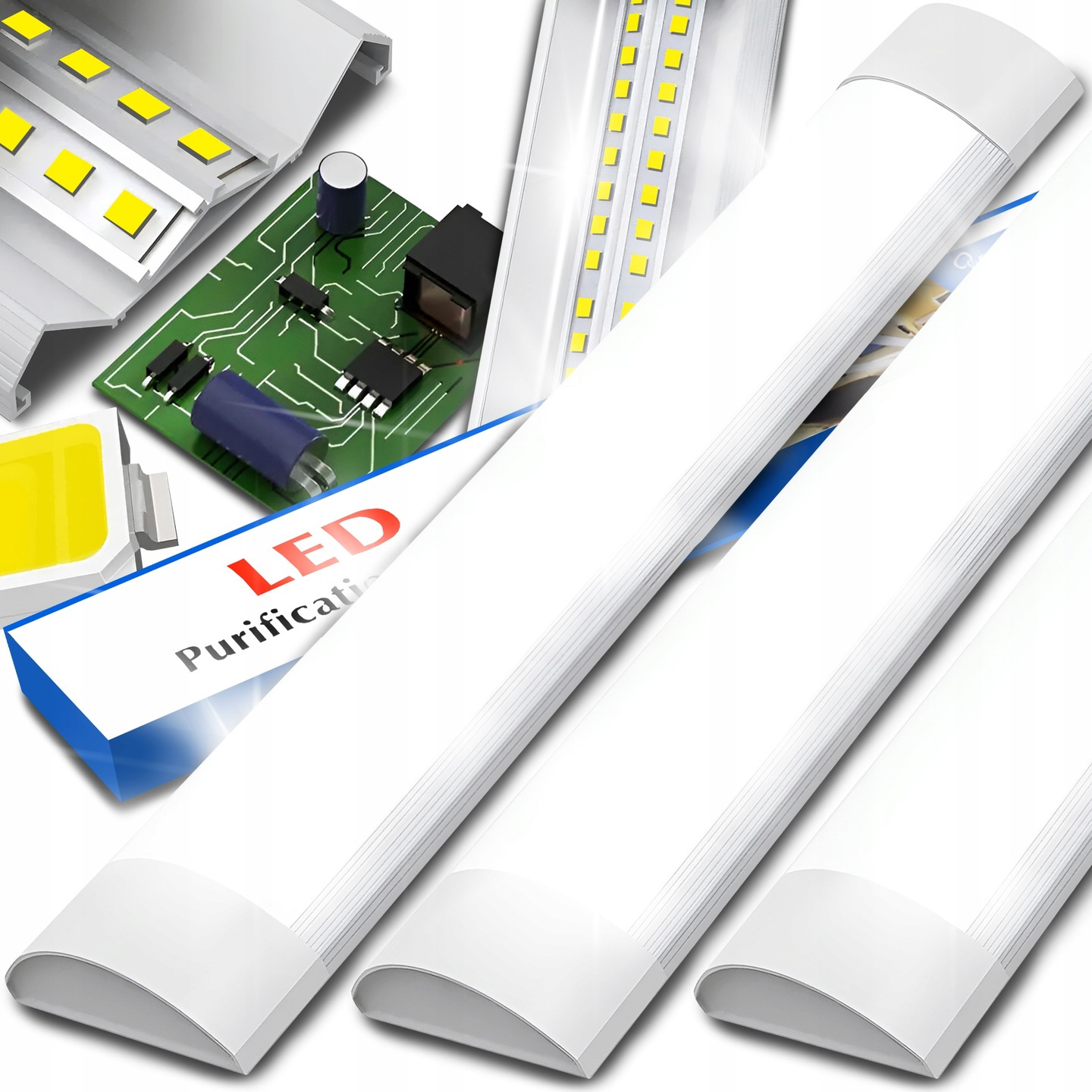 

3x Mocna Lampa Led Natykowa Świetlówka 120CM Panel