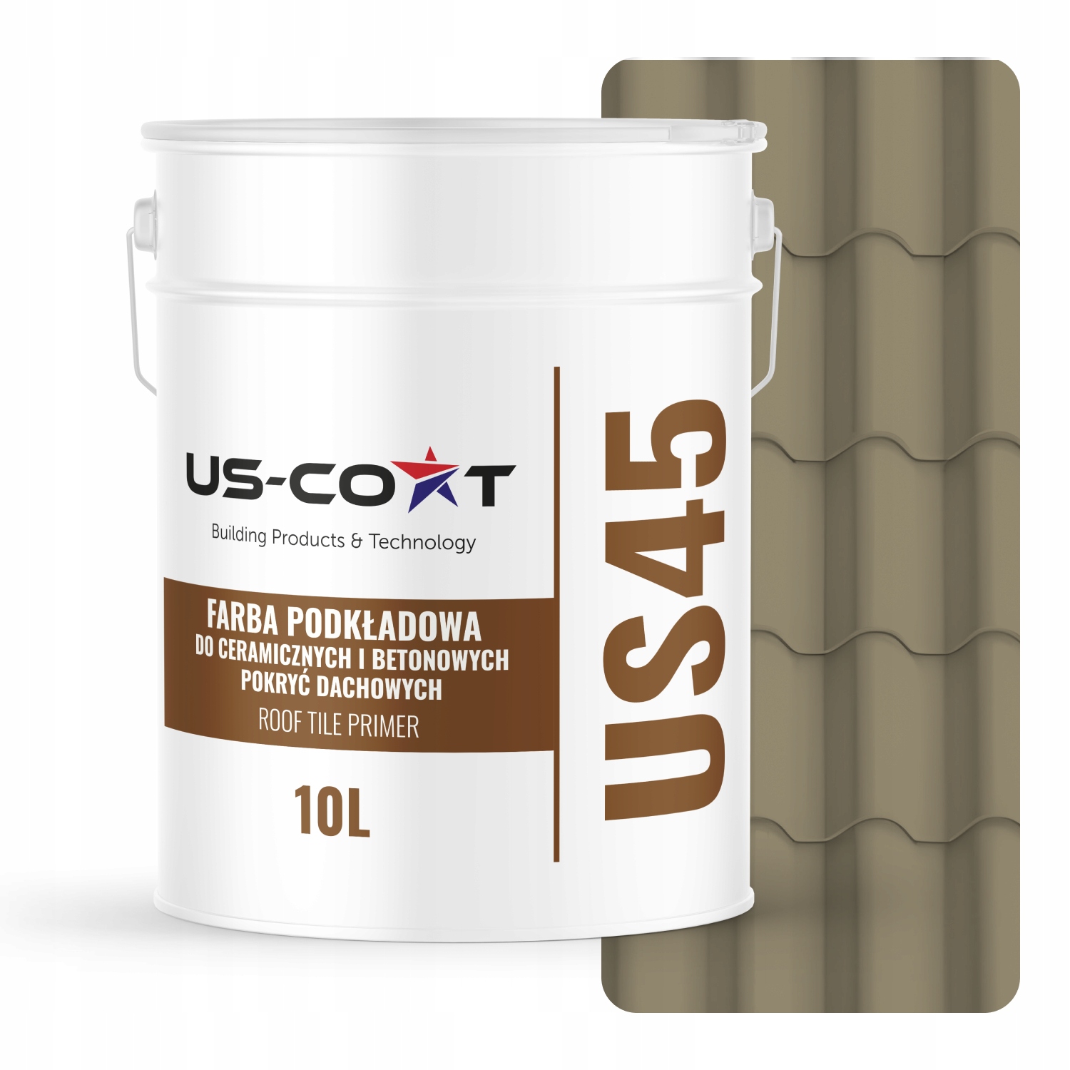 Podkladová Farba Na Strechu Keramická 10L 71m² Trvanlivá Šedá Žltá RAL7034 Mat