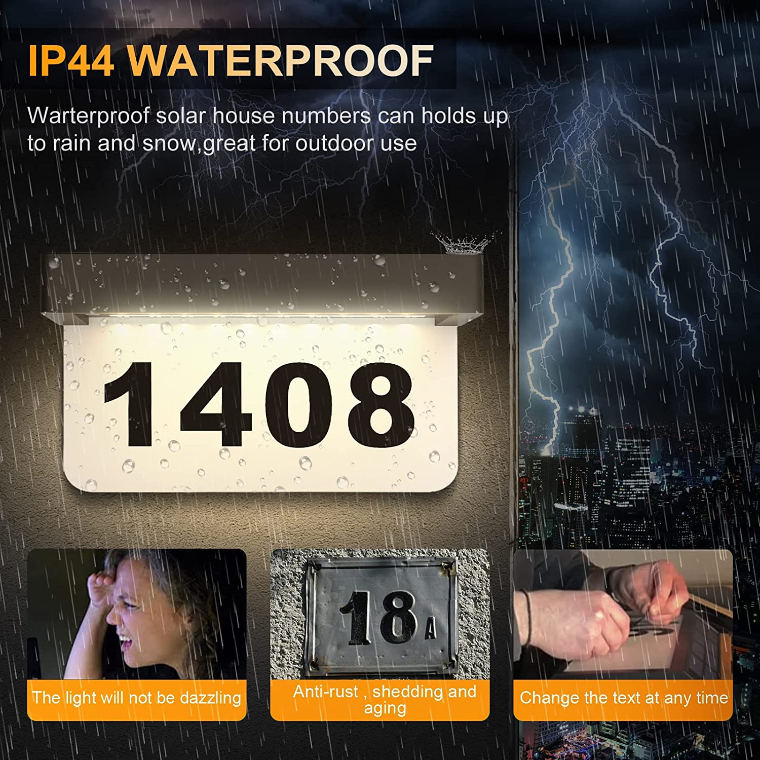 PODŚWIETLANY NUMER DOMU LAMPA SOLARNA LED Średnica wewnętrzna 1 mm