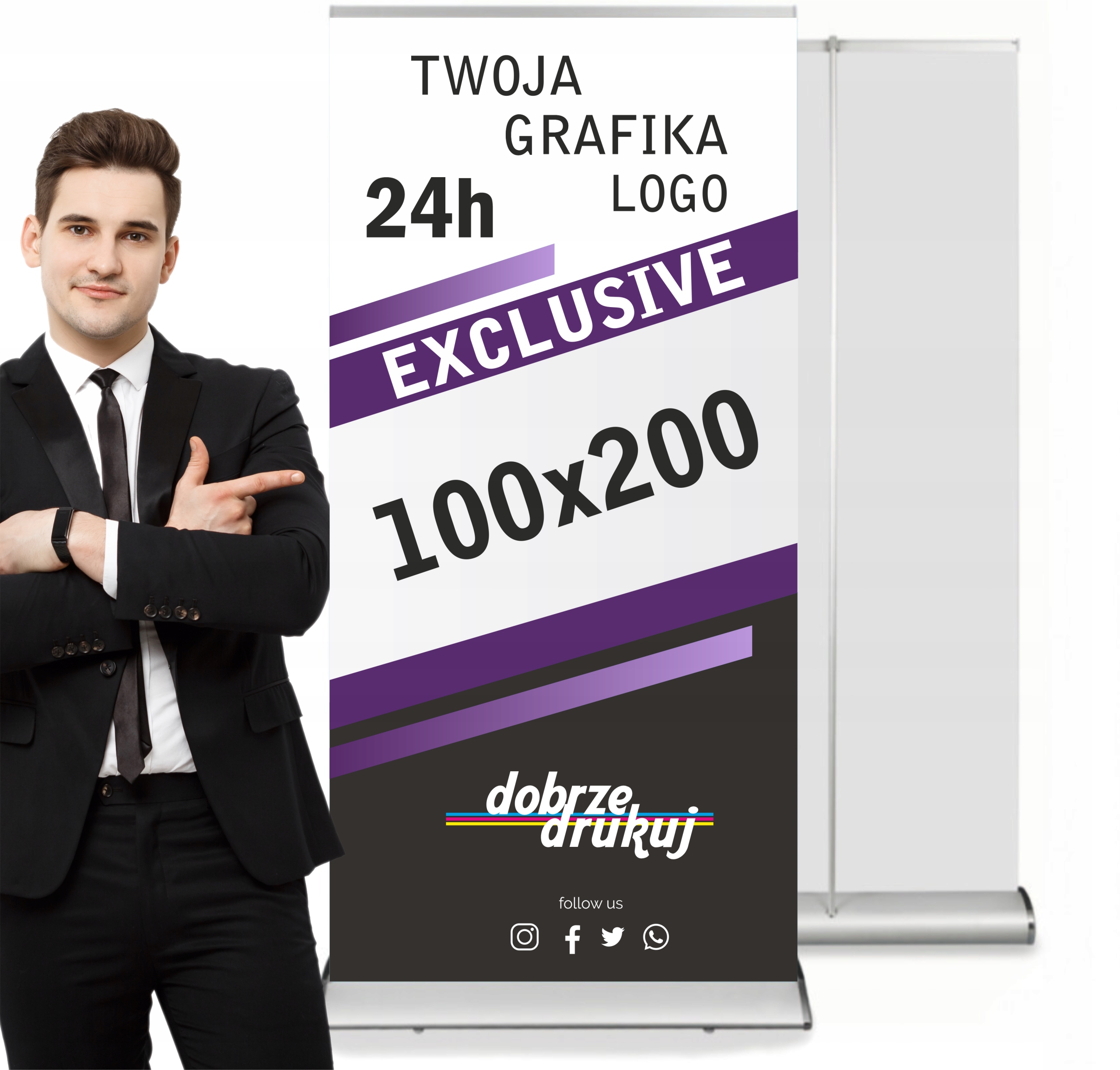 

Roll-up 100x200, Exclusive Rollup z wydrukiem