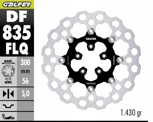 Galfer Predný Brzdový Kotúč Harley-davidson (300X56X5) Plávajúci (cubiq)