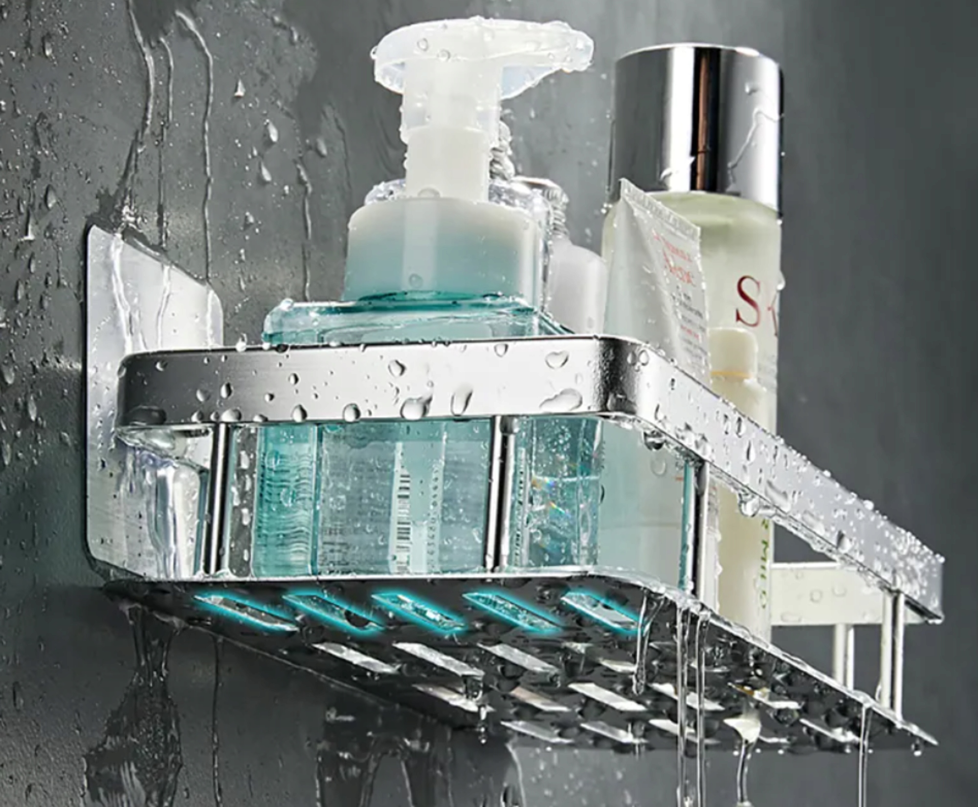 2 SZT PÓŁKA WISZĄCA SAMOPRZYLEPNA LOFT ŚCIENNA ŁAZIENKOWA POD PRYSZNIC Marka inna