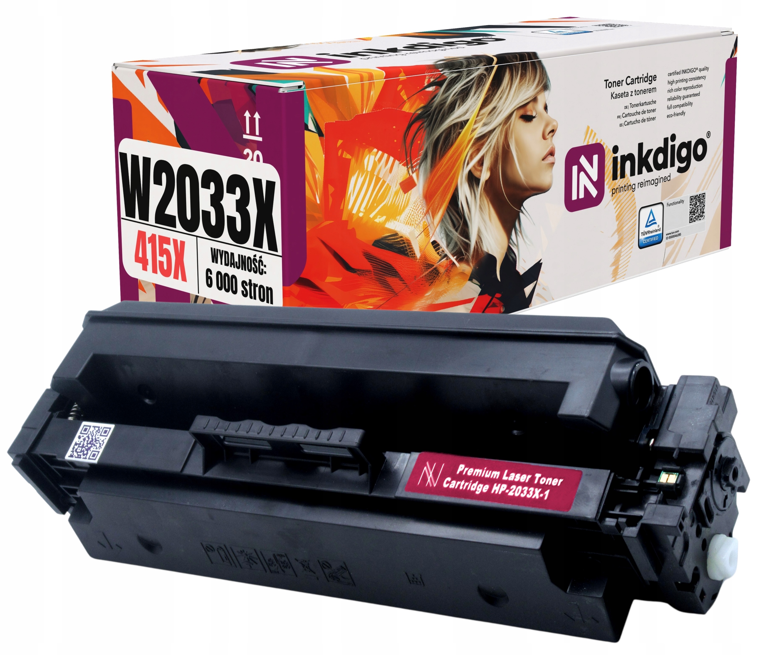 Náhradní toner W2033X 415X pro Hp M454dn S Čipem