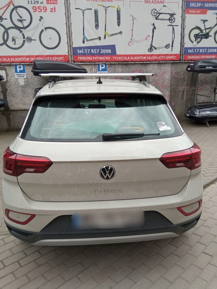Bagażnik na relingi Dynamic VW T-ROC 2017->2023 Model Alfa Dynamic 1,2m z zamkiem