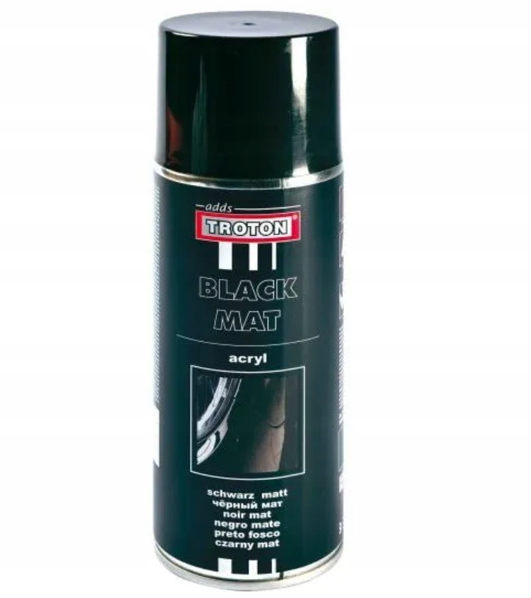 Lakier Akrylowy Spray Troton Czarny Mat 400ml