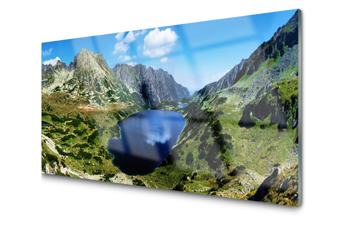 

Panel szklany Płytka Góra Jezioro 140x70 + Klej