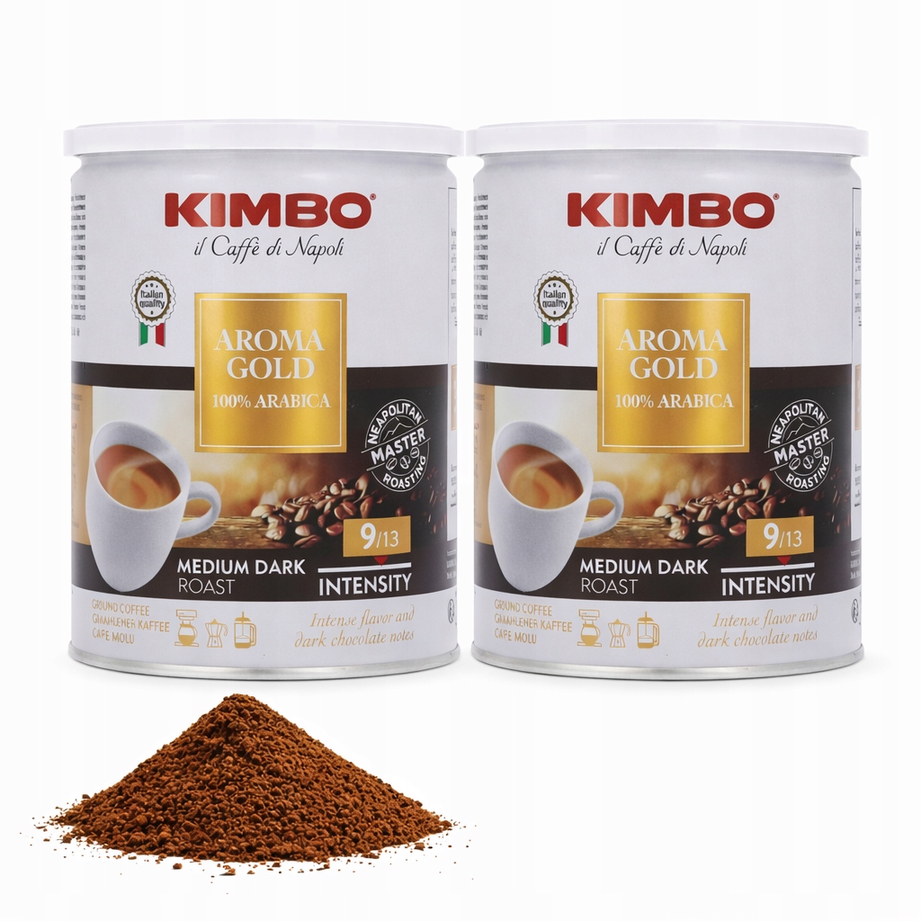 Mletá káva 250 g Kimbo Aroma Gold 100% Arabica Plechovka