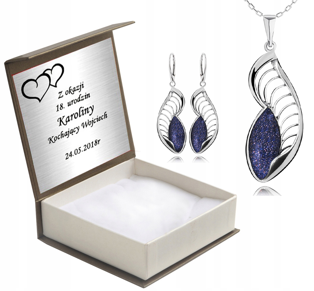 

Komplet Srebrnej Ażurowej Biżuterii Z Nocą Kairu