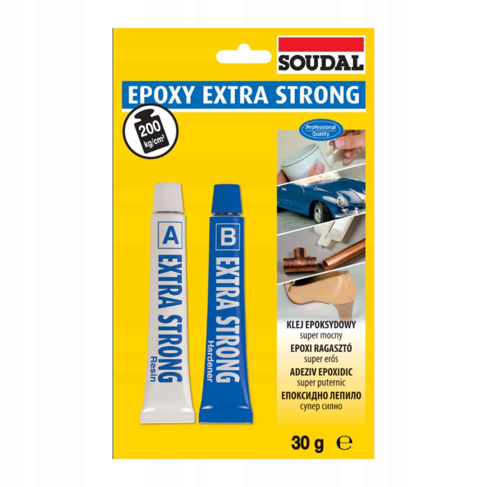 Soudal Klej Dwuskładnikowy Epoksydowy 30 G Epoxy Extra Strong 200 kg/cm2