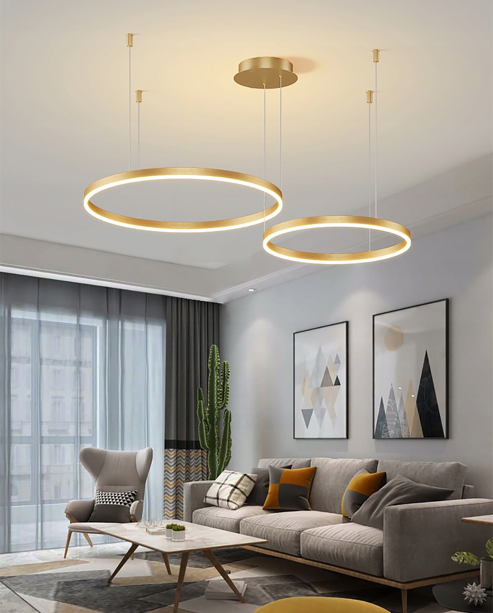 NOWOCZESNA LAMPA WISZĄCA ŻYRANDOL LED 50W 60/40cm Marka Interlook