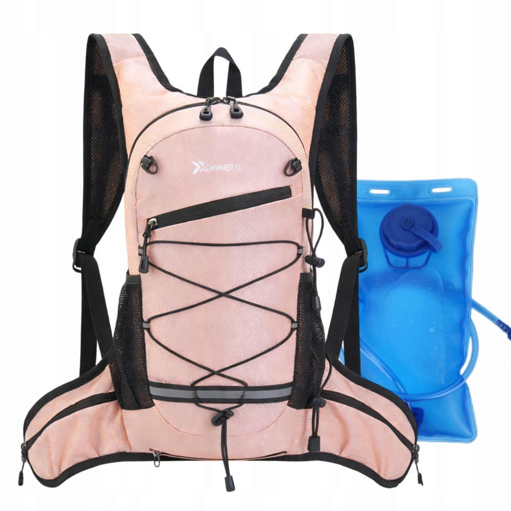 (Różowy) Wodoodporny Plecak Turystyczny 20L 46*9*20 cm, z 2L Bukłakiem na Wodę