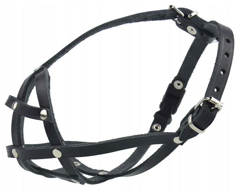 Levně Kožený náhubek pro psa Champion Francouzský Buldoček F1 26/3 cm