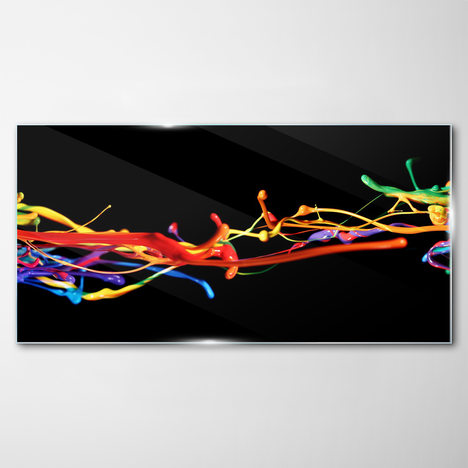 

Szklany obraz na ścianę Kolorowe farby 100x50 cm