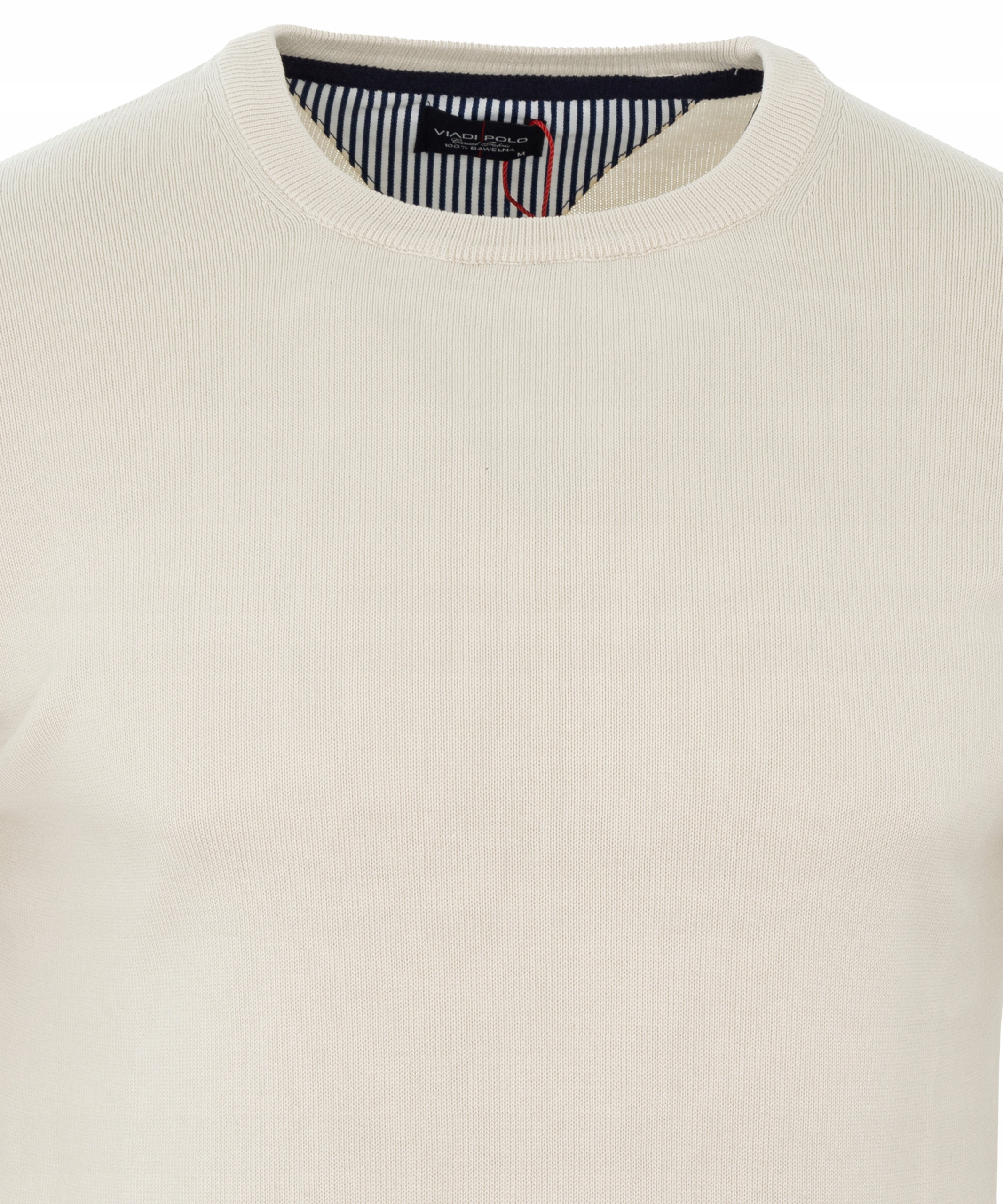 SWETER ELEGANCKI WYSOKA JAKOŚĆ 100%BAWEŁNA POD SZYJĘ KREMOWY M Marka inna