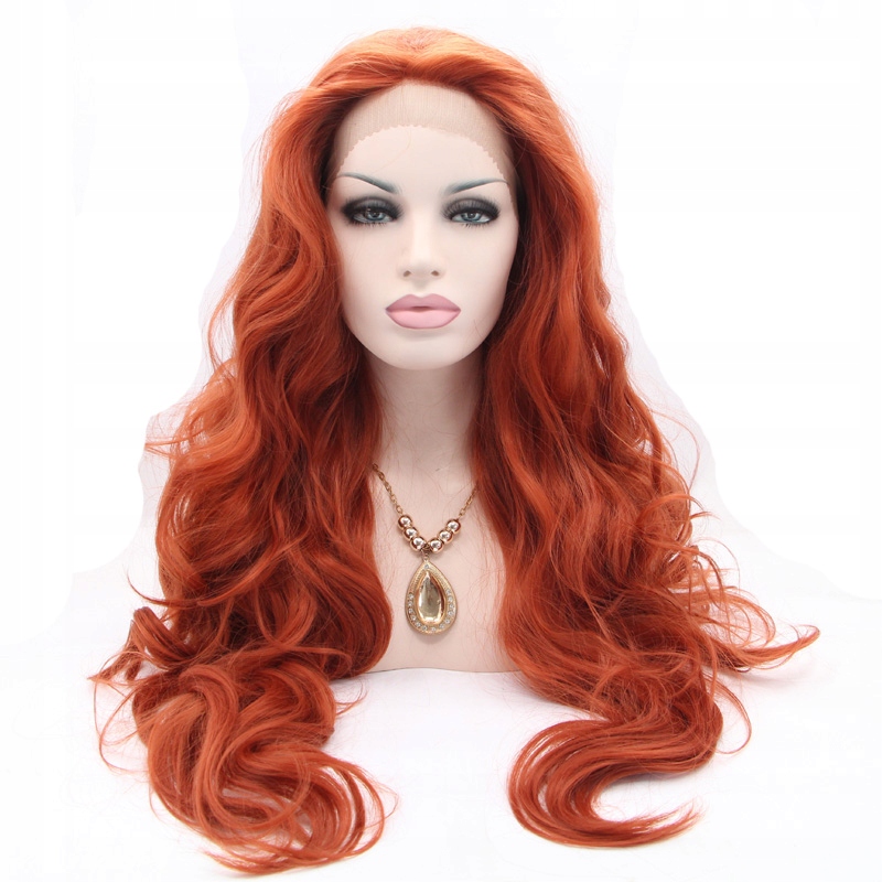 Peruka lace front ciemna rudość rudy 65 cm