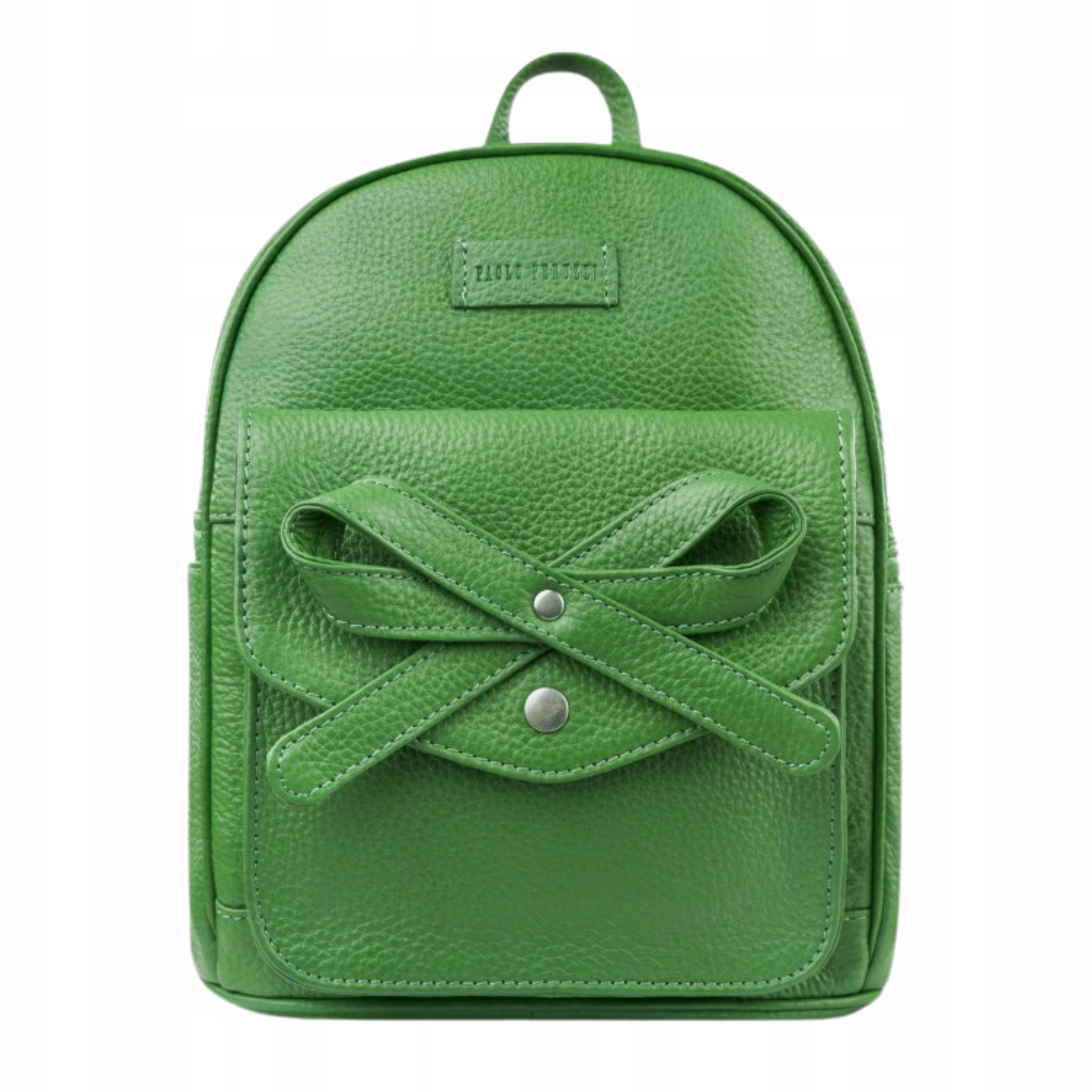 Kožený Batoh Stylový přes rameno s mašličkou Paolo Peruzzi Zelený