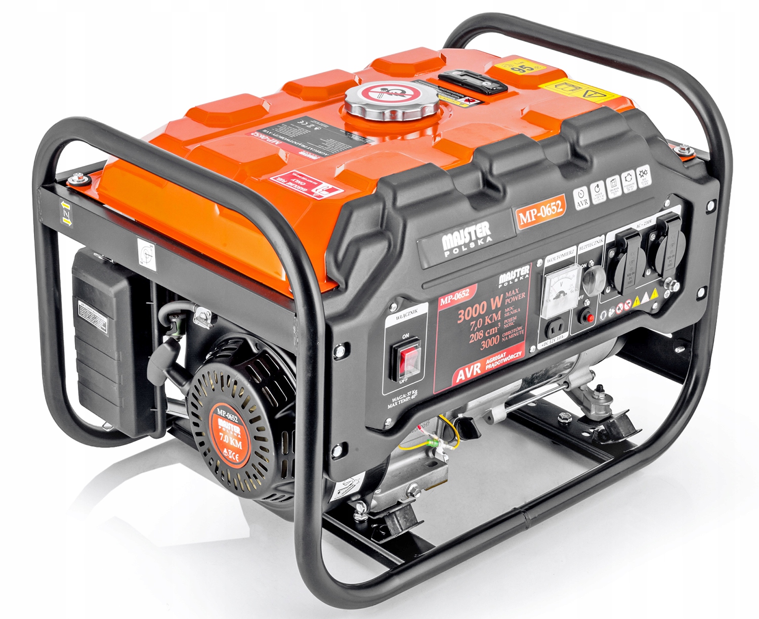 AGREGAT PRĄDOTWÓRCZY GENERATOR PRĄDU AVR 3.0kW Majster PL MP0652 + BRIGGS Rozruch ręczny