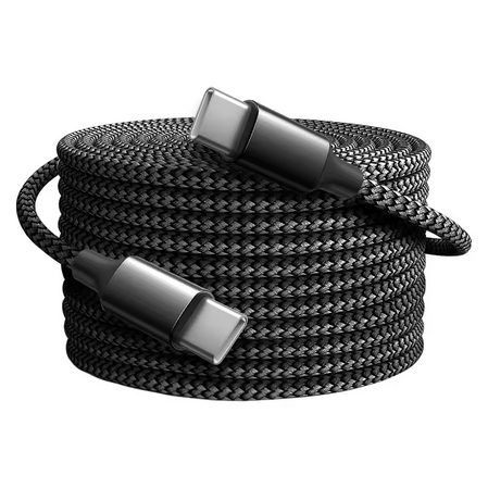 Długi Szary Kabel Oplot Usb C Usb C 6A 60W 8m Yuaija