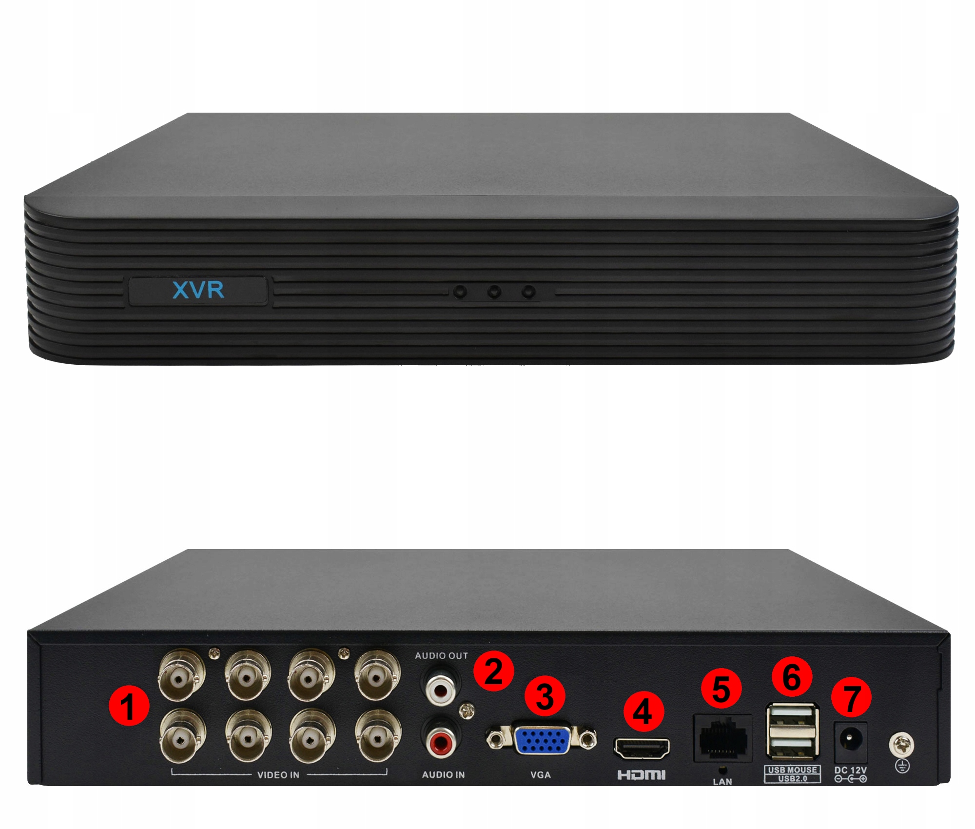 ZESTAW MONITORINGU 6 KAMER KOPUŁKI BIAŁE METAL 5Mpx DYSK 1TB APLIKACJA P2P Technologia AHD ANALOG CVBS HD-CVI HD-TVI