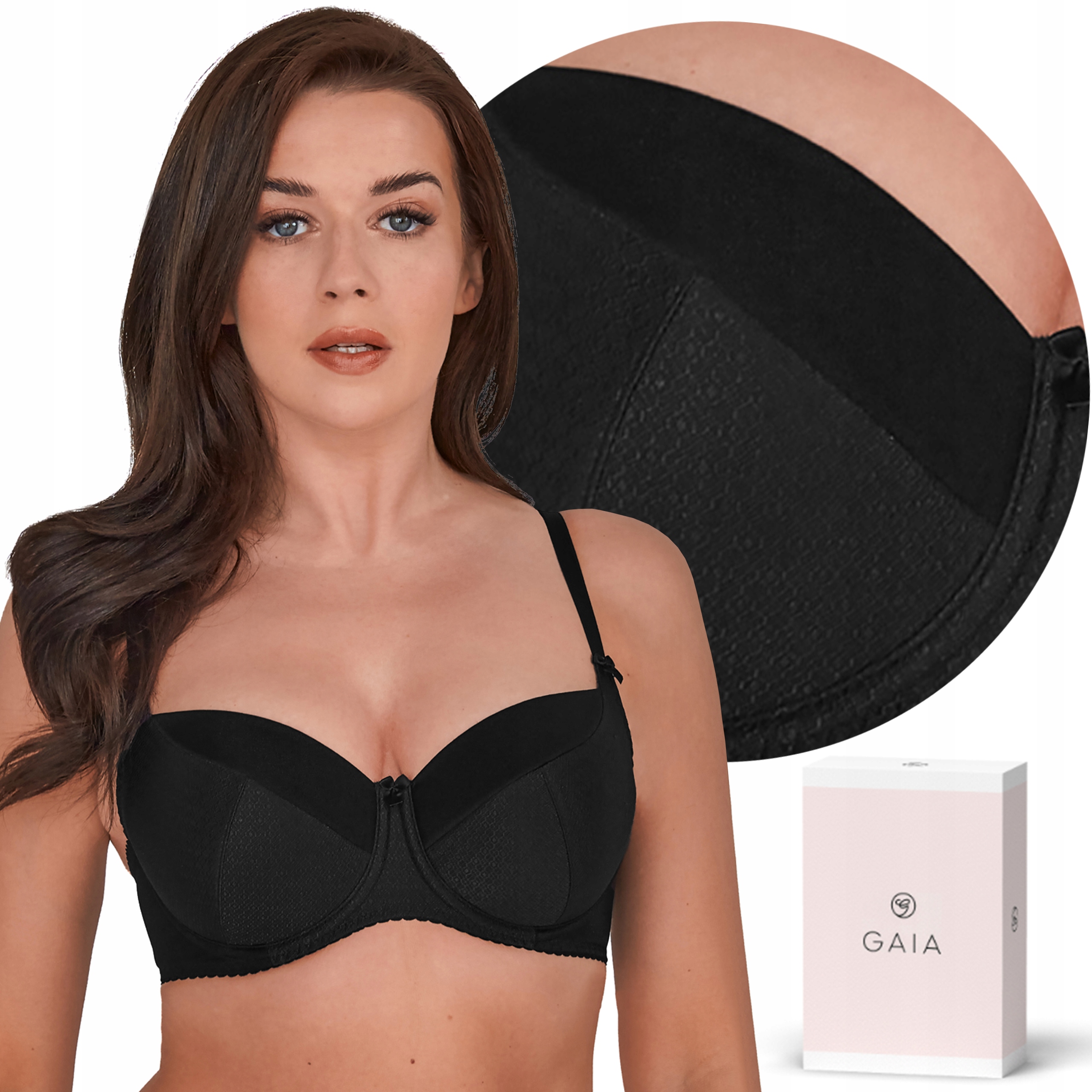 GAIA KATE 281, biustonosz full cup, CZARNY, 85B