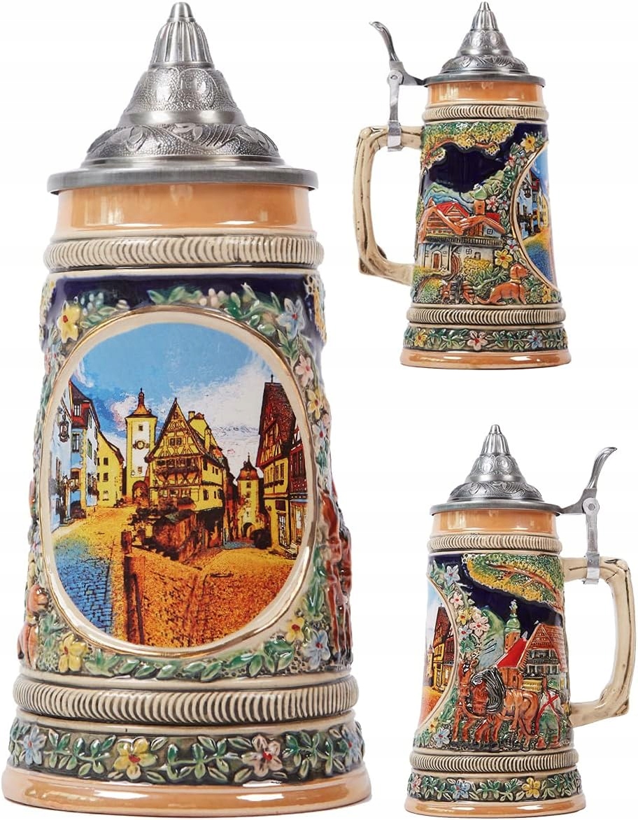 KUFEL DO PIWA W STYLU NIEMIECKIM KUFEL Z CYNOWĄ POKRYWĄ