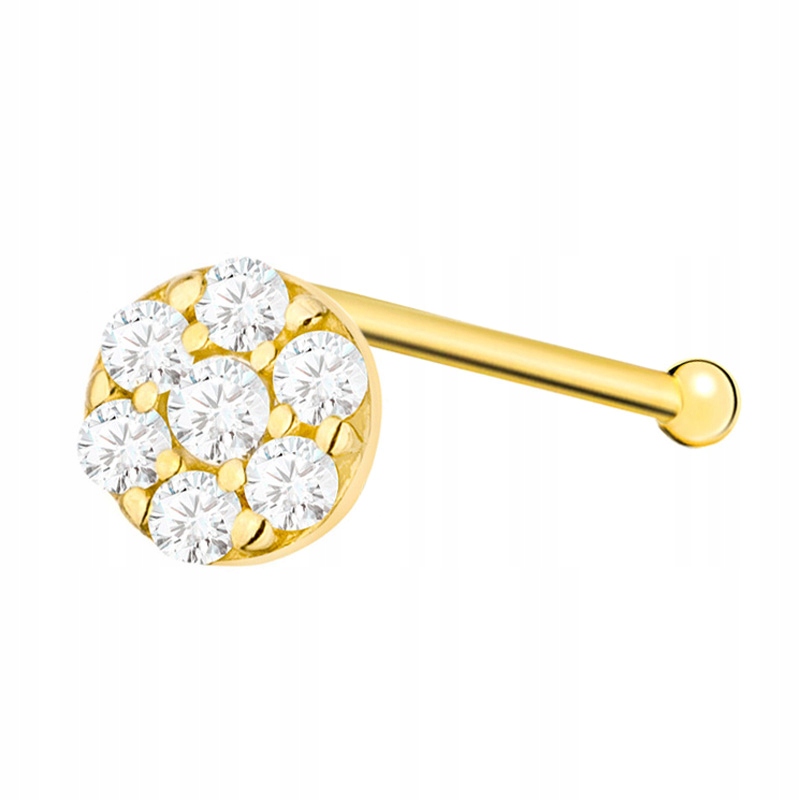 Zlatá Náušnice na nos pr. 585 Kolečko s zirkony