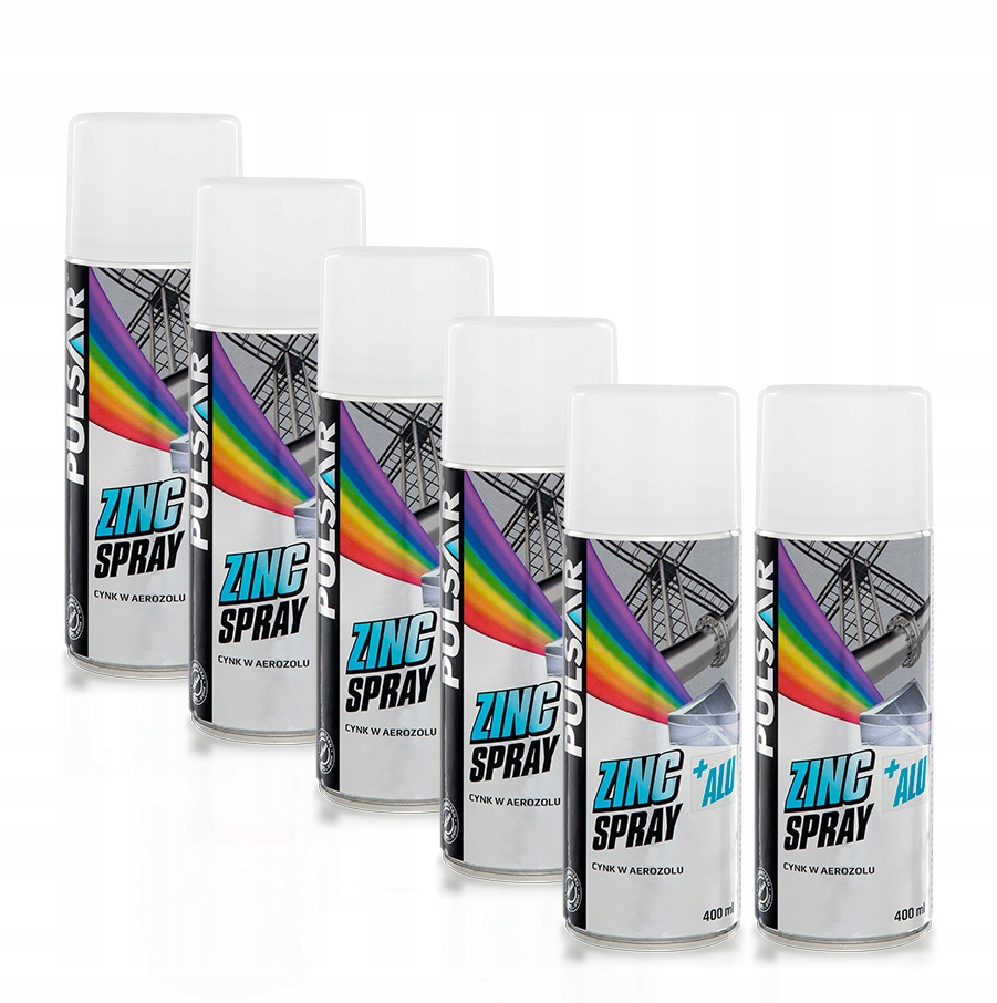 PULSAR цинк + алюминий спрей цинк 400 мл x6