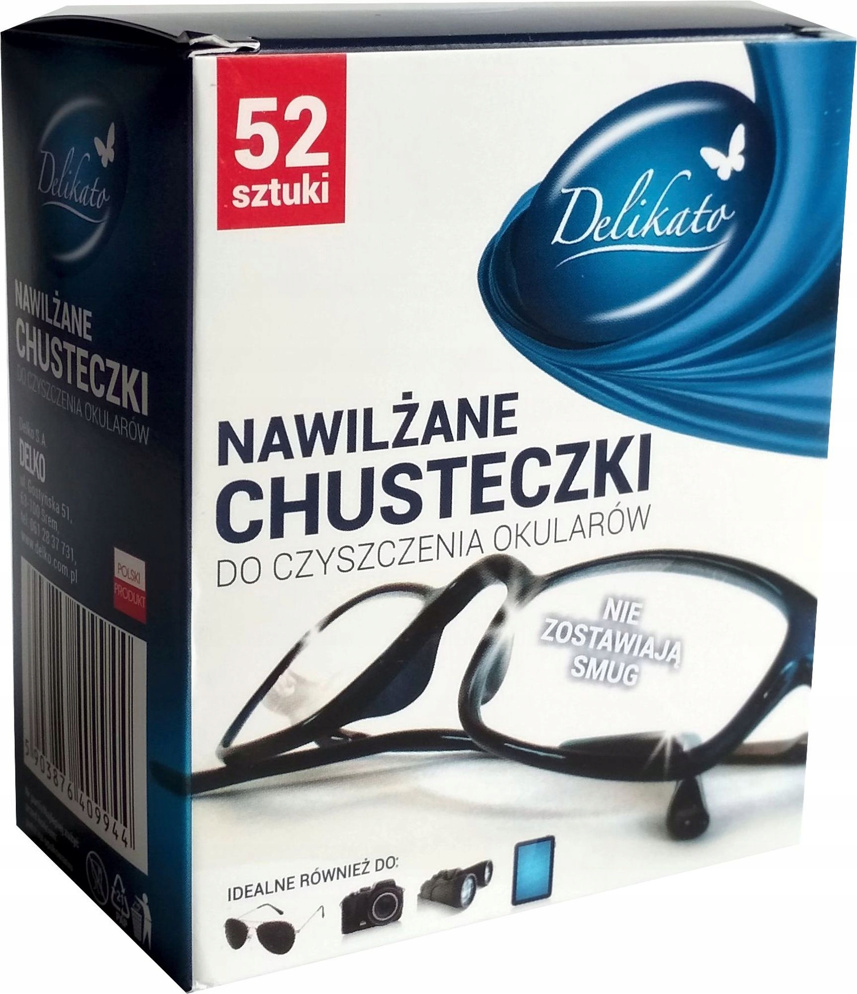 

Chusteczki Nawilżane do Okularów Delicato 52 szt