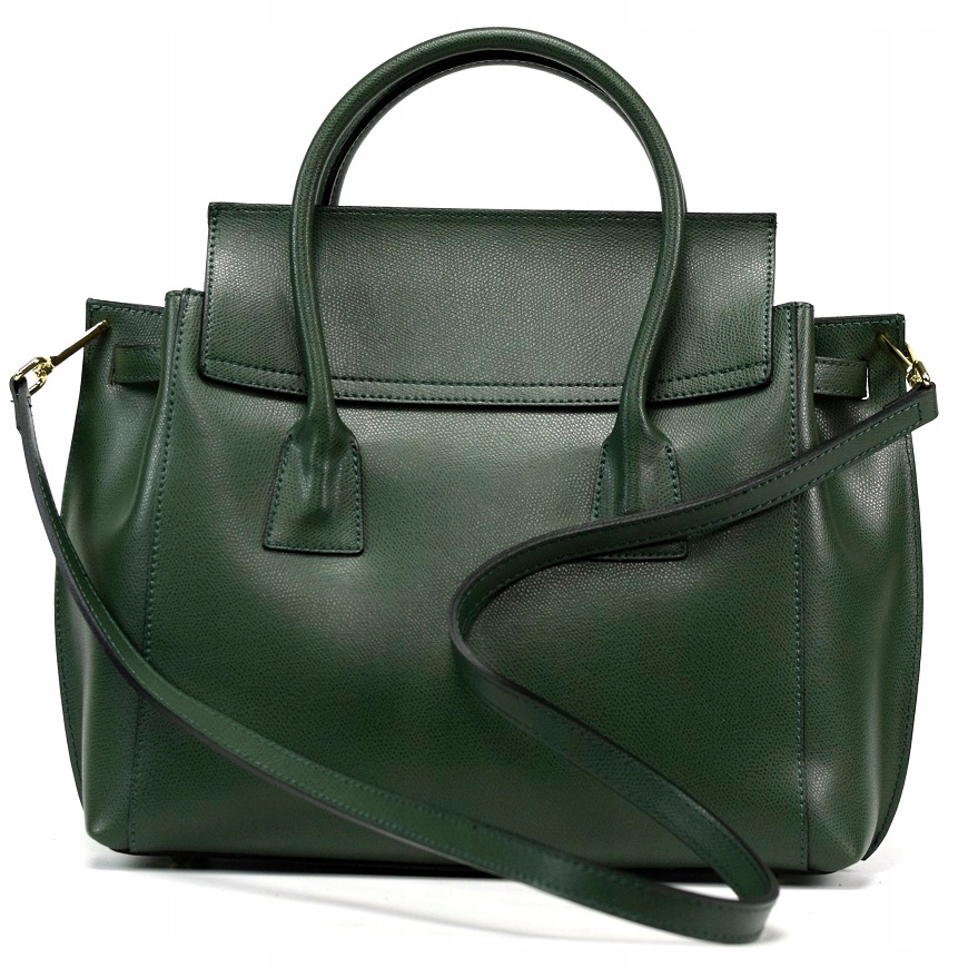 TOREBKA SKÓRA NATURALNA BORSE IN PELLE ZIELONA DUŻA PREMIUM 014D Kolor zielony