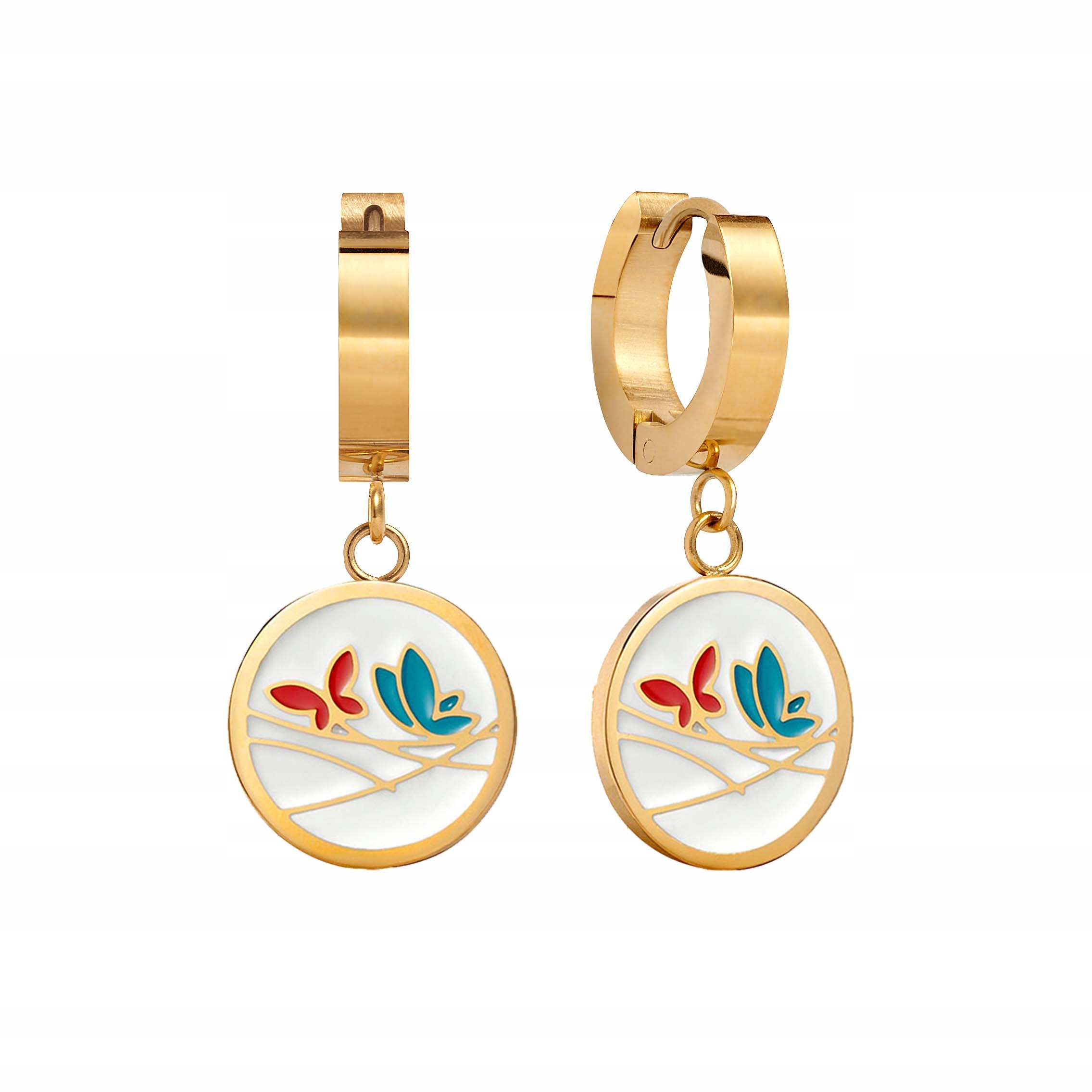 

Kolczyki stal szlachetna emalia Pearl Sadva