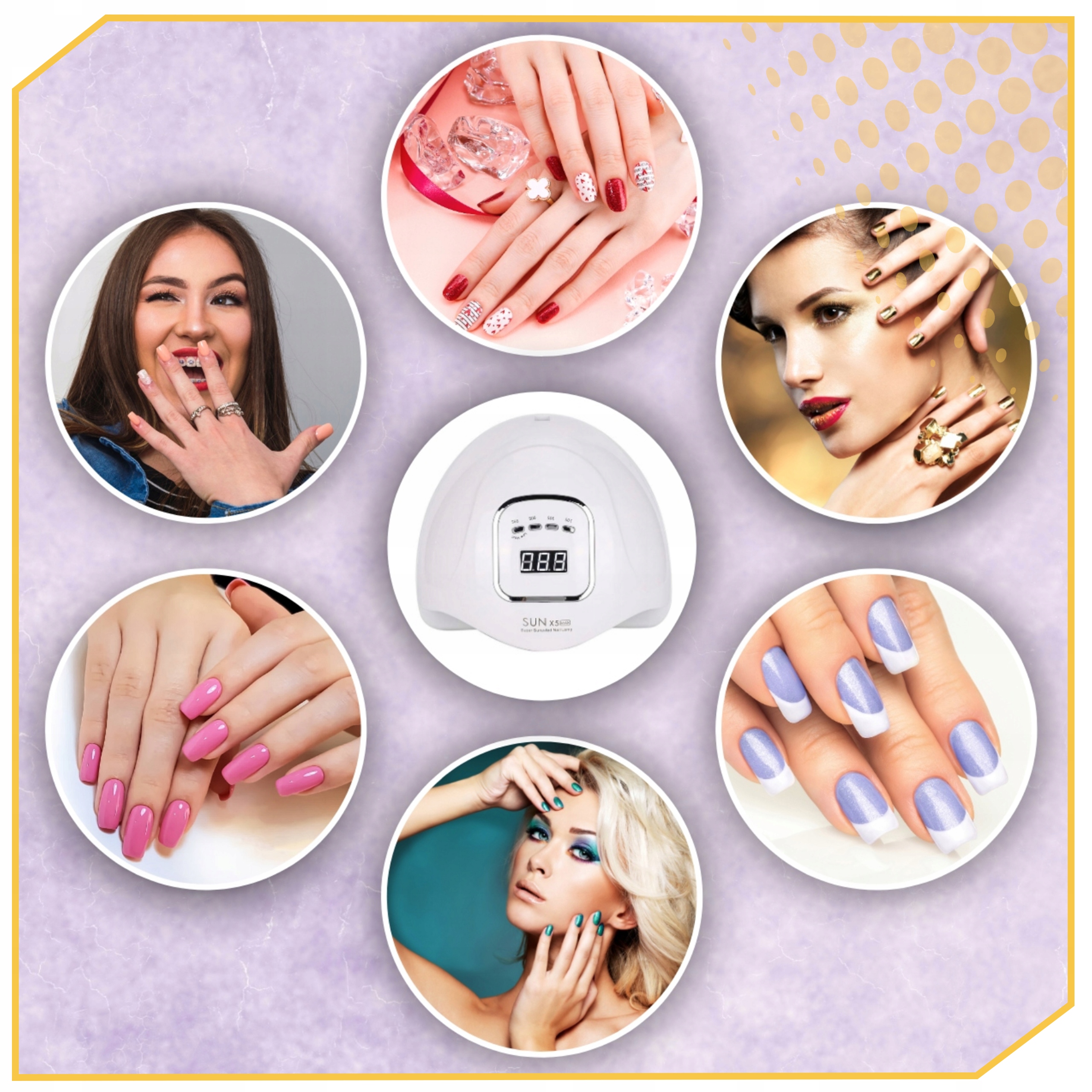 LAMPA DO PAZNOKCI UV LED 80W DO HYBRYD ŻELI MOCNA HYBRYDY SUN X5 MAX LCD Zasilanie sieciowe