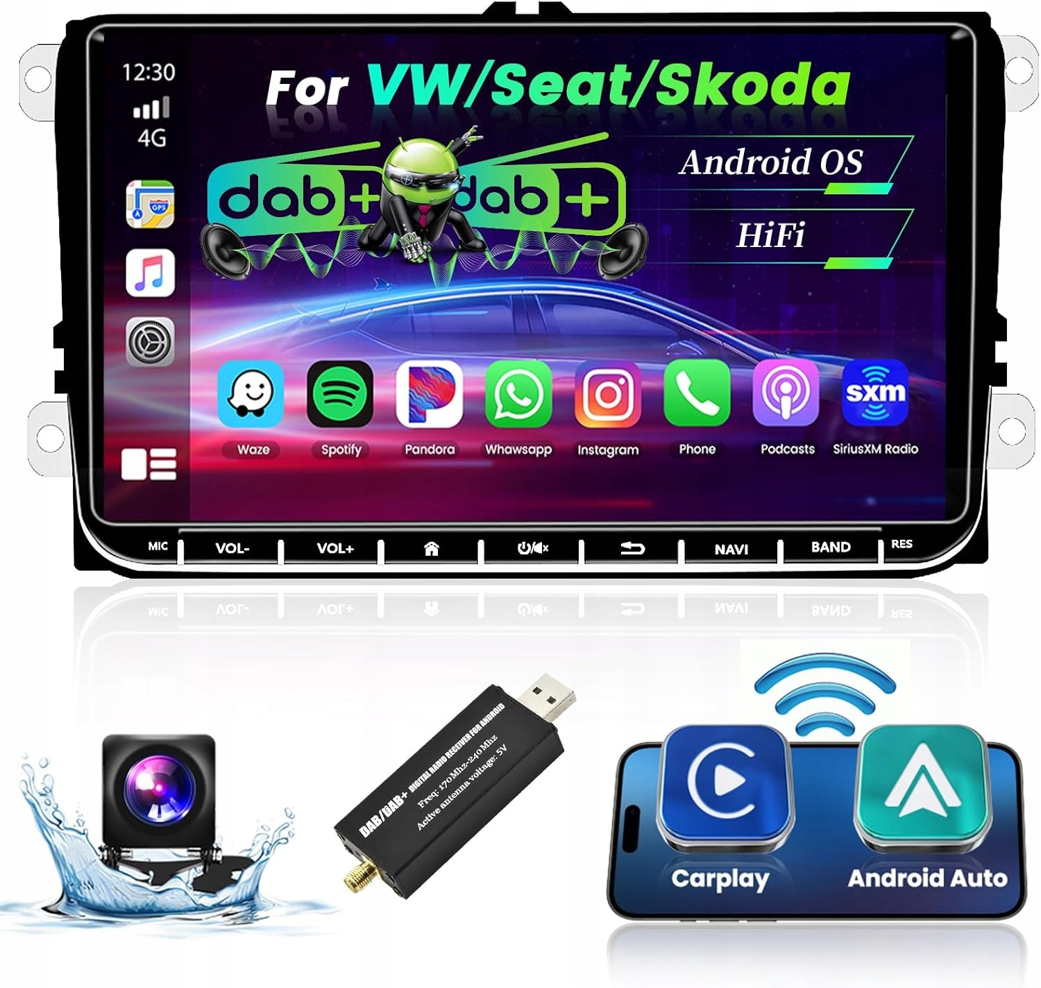 Autorádio Hikity UK-C216, Dab/dab+ Carplay pre Vw