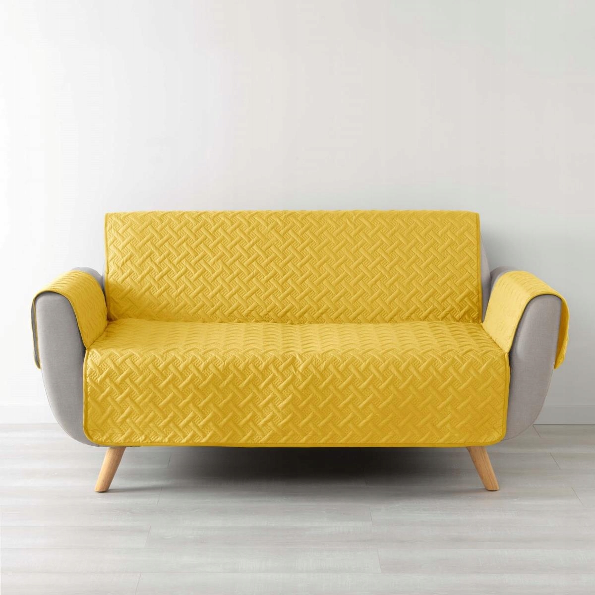 Potah Na Pohovku Pro 2 Osoby žlutý 223 x 179 cm Well