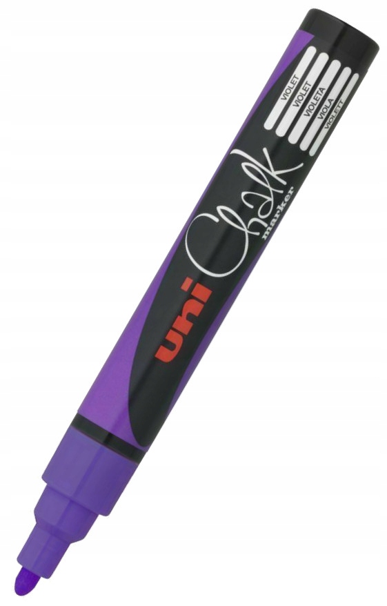 Tablicowe MARKERY Mazaki do Tablicy Ścieralne Kredowe Pisaki Fioletowe Uni Marka Uni