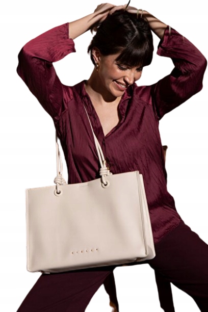 Sisley Elegantní Béžová Shopperka S Uzly Na Pásech 38x25x12 Opa