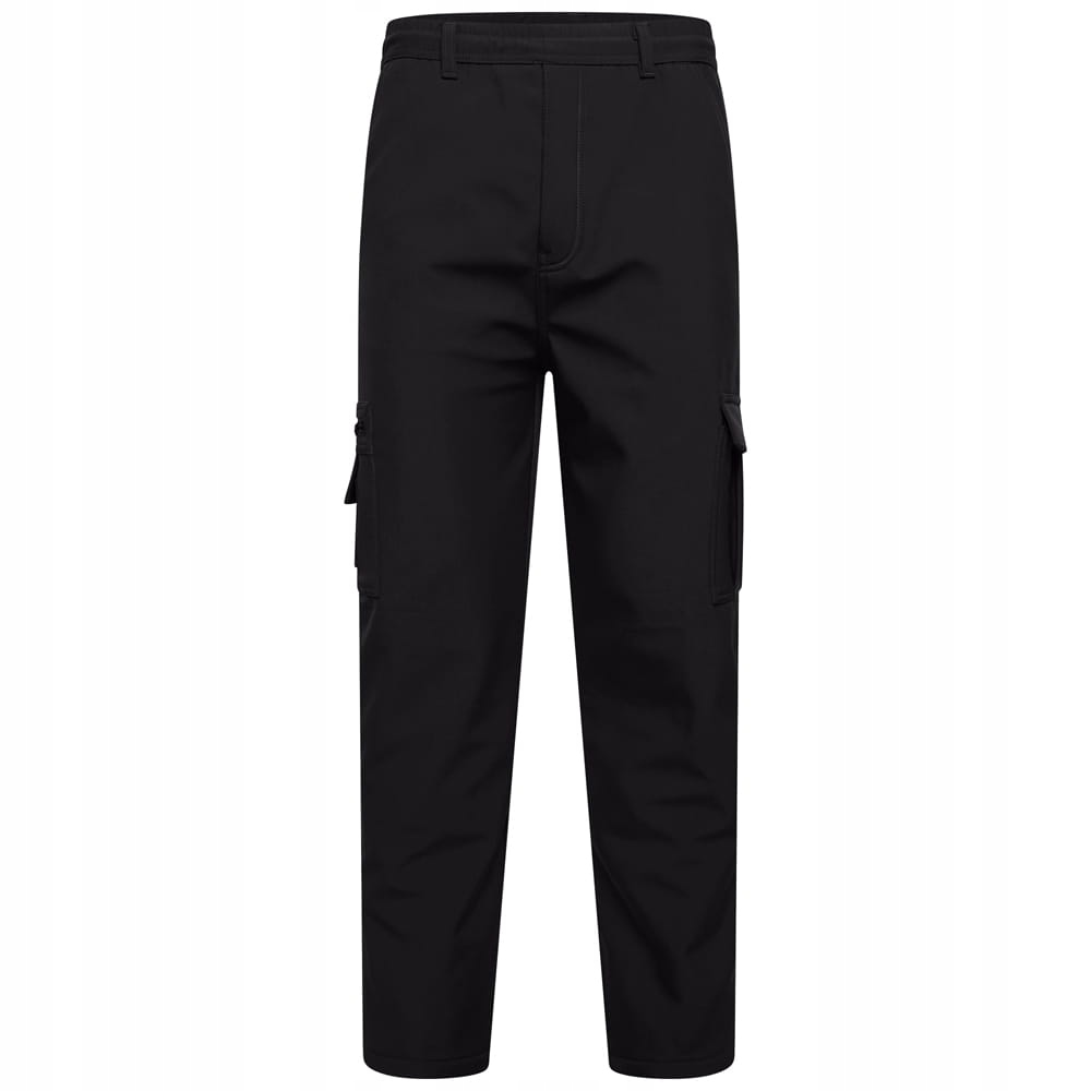 Velké pánské kalhoty Kapsáče Softshell Černé Kam