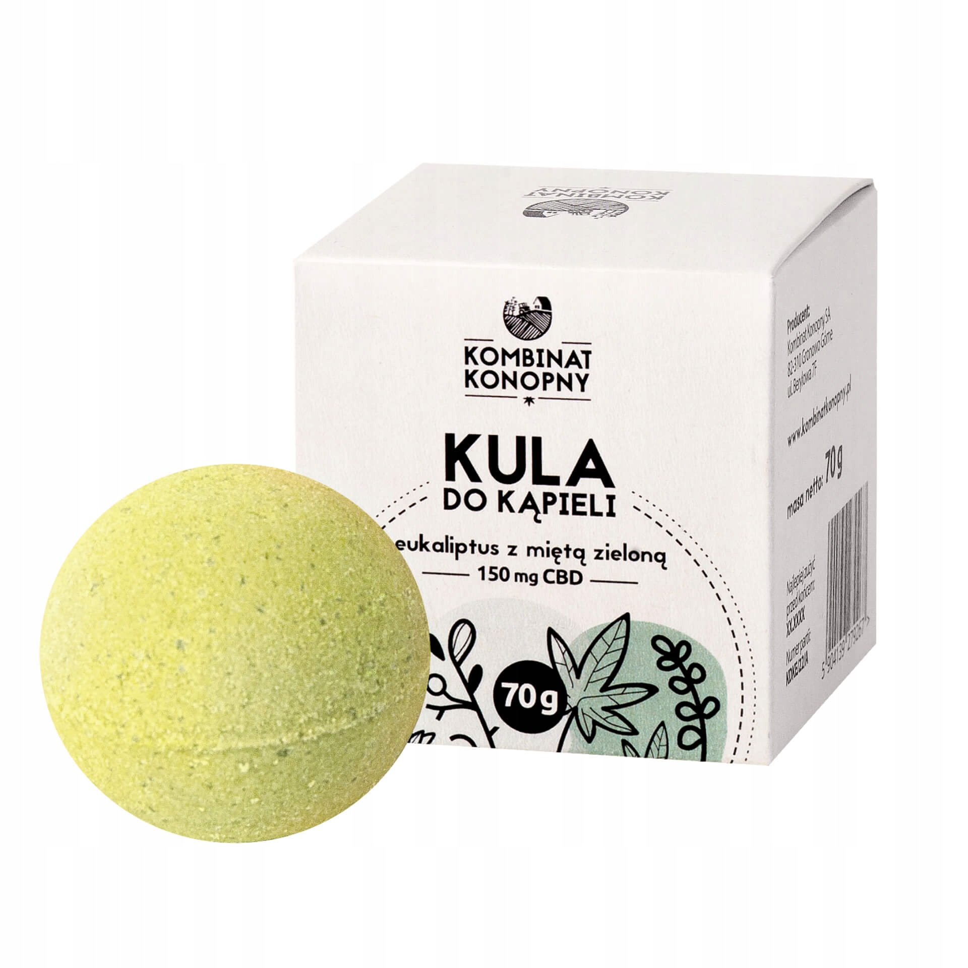 

Kula do kąpieli z Cbd eukaliptus z miętą Kk