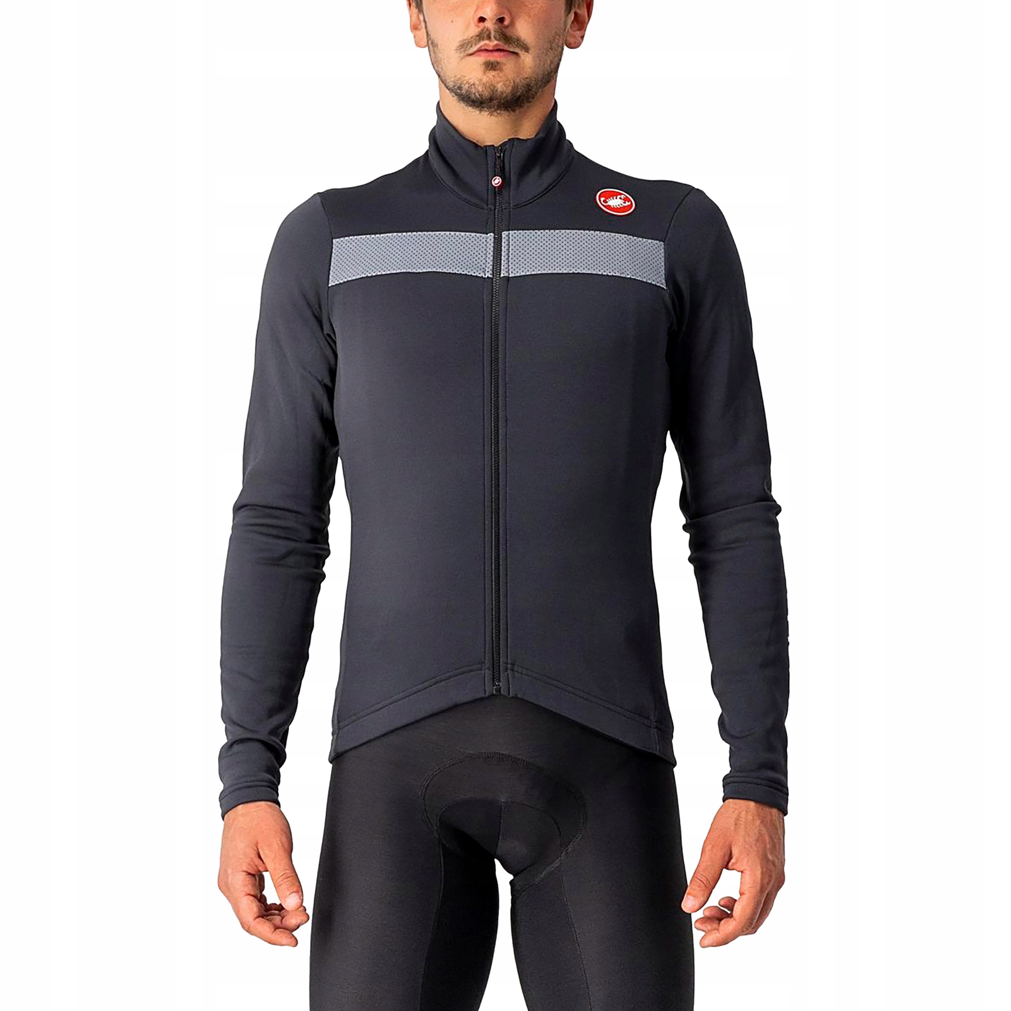 Bluza rowerowa męska Castelli Puro 3 Fz light black/silver reflex L