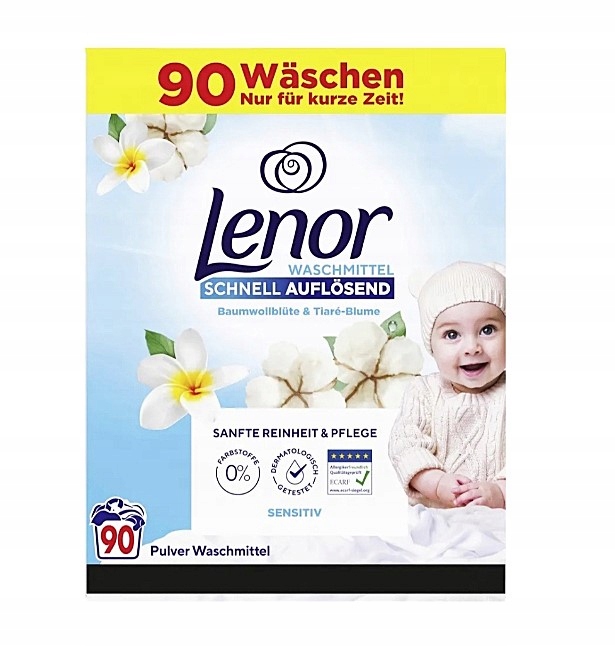 Lenor Sensitiv proszek do prania dla dzieci dorosłych alergików 4,95kg 90p