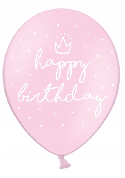 

Balony 30cm, happy birthday, P. Baby Pink