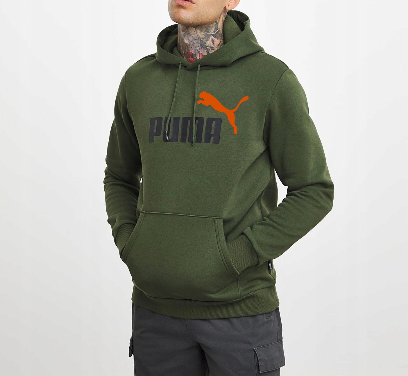 3272 Pánská Mikina Puma Klokanka S Kapucí Sportovní Bavlněná Zateplená M