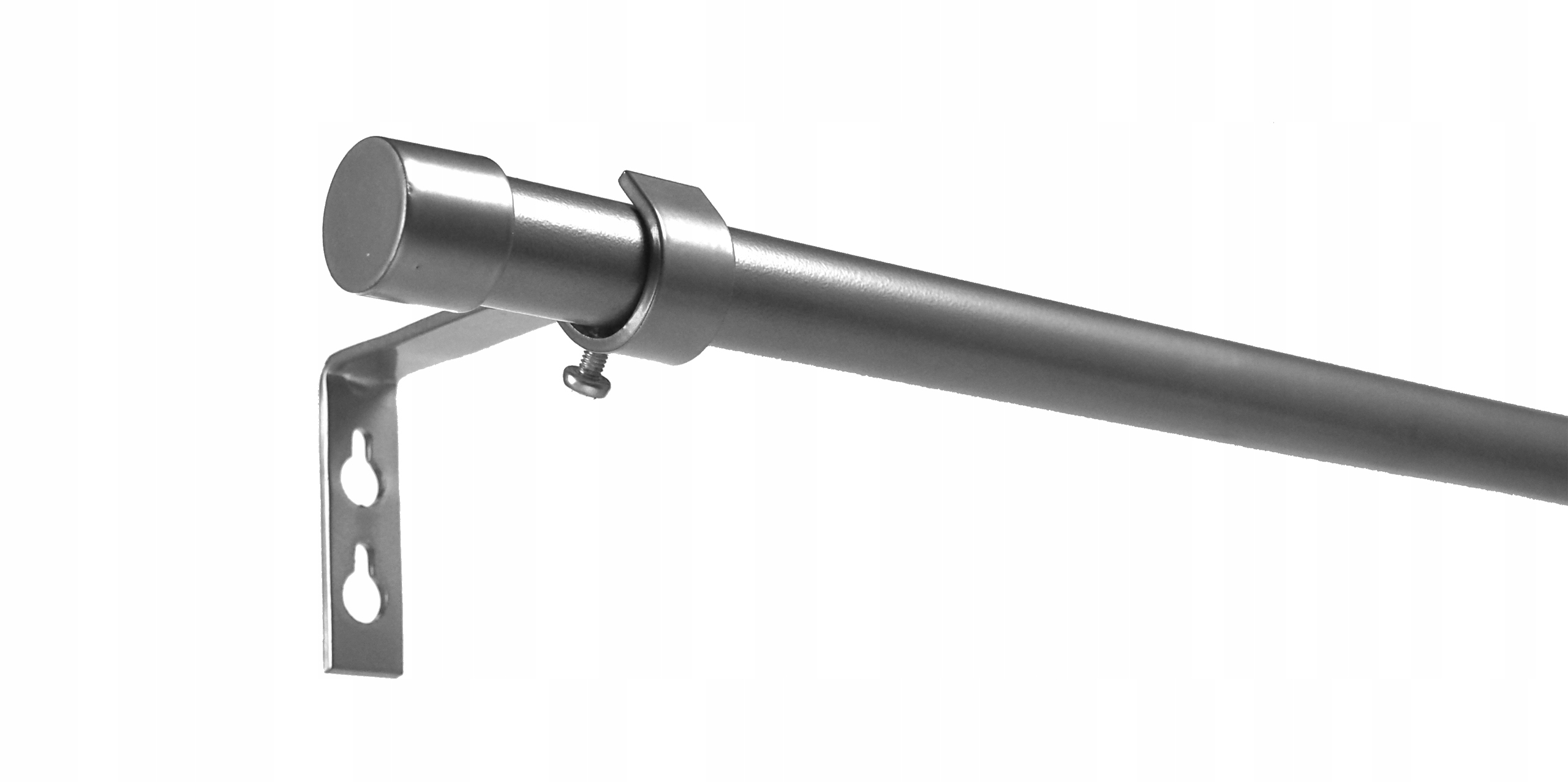 Karnisz SREBRNY PRO metal FI19 POJ 230cm bez kółek Średnica drążka 19 mm