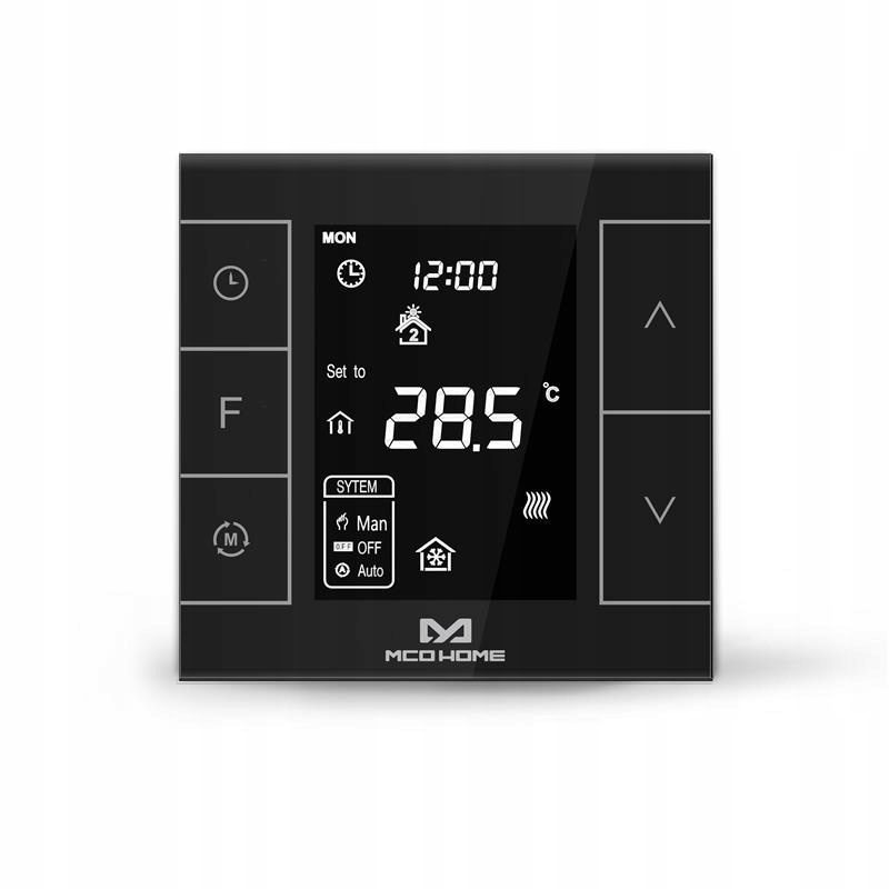 MCOhome termostat Zwave, Fibaro MH7-EH Black Pre Elektrické Vykurovanie
