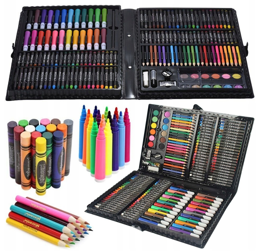 ZESTAW ARTYSTYCZNY DO MALOWANIA RYSOWANIA W WALIZCE 168w1