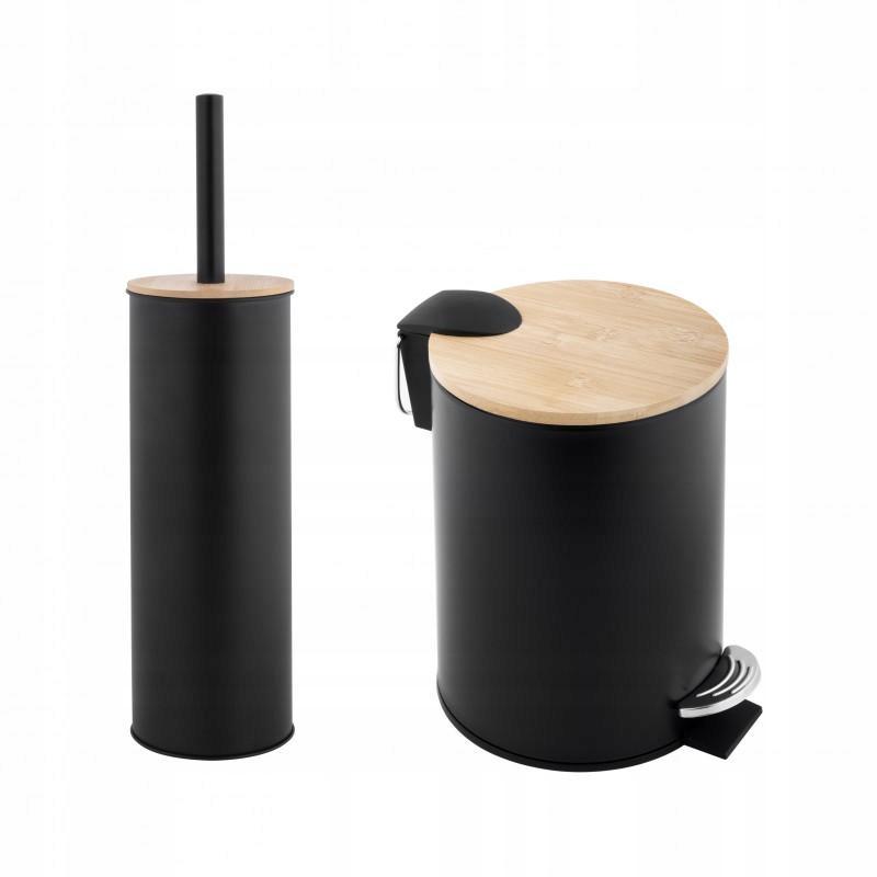 

Komplet łazienkowy kosz i szczotka wc bambus