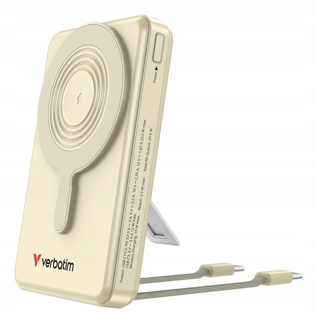Verbatim ChargeÂ´nÂ´Go Power Bank 2C & Display 10000mAh gold