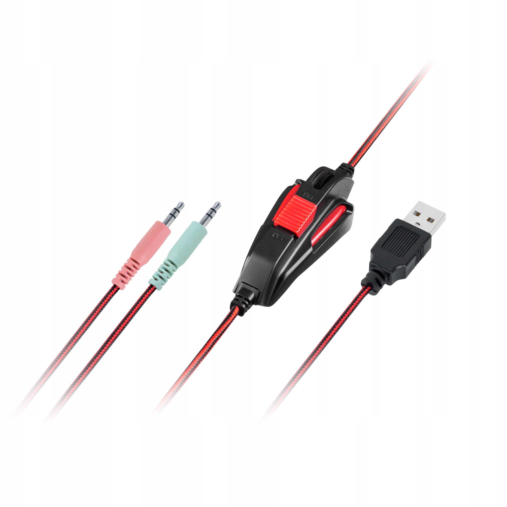 SŁUCHAWKI GAMINGOWE NAUSZNE MIKROFON RGB LED USB JACK DŁUGI KABEL Kod producenta KOM1081