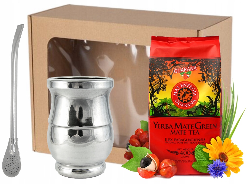 Zestaw Startowy w pudełku Yerba Mate Green Bombilla Matero Palo santo