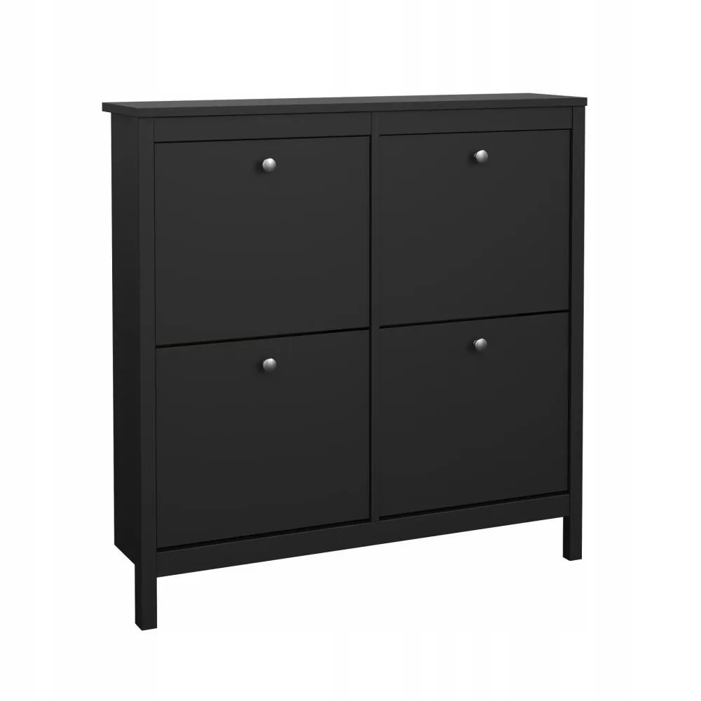 Szafka na buty Madrid 4 klapy 103 cm czarny mat